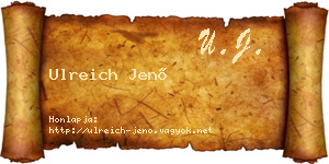 Ulreich Jenő névjegykártya